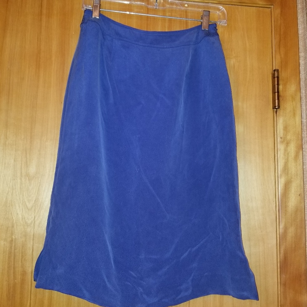 Blue Midi Skirt - Classic A-Line Style